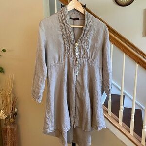 Romeo Giulia Women's Italian Linen Cardigan Lagenlook Tunic Size Medium